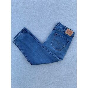 Levis 550 Relaxed Fit Tapered Leg Jeans Medium Wash Blue Mens 38x29 Distressed